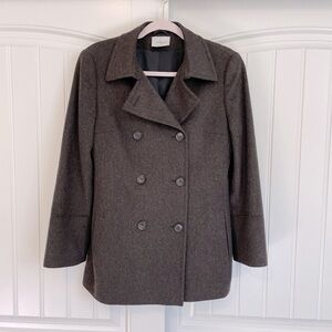 AKRIS PUNTO Wool Angora blend Brown Double Breasted Coat size 4